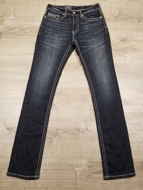 NWT BKE Alec Straight Leg Jeans Mens 30x36 Slim Fit Low Rise Stretch Dark Wash